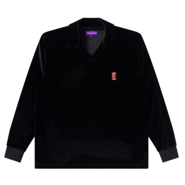 画像1: BlackEyePatch/SMALL HWC COLLARED VELOUR PULLOVER（BLACK）