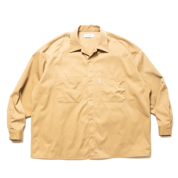 画像1: COOTIE PRODUCTIONS/Nylon Chino Cloth L/S Work Shirt（Beige）［ナイロンチノクロスワークシャツ-24秋冬］