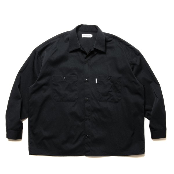 画像1: COOTIE PRODUCTIONS/Nylon Chino Cloth L/S Work Shirt（Black）［ナイロンチノクロスワークシャツ-24秋冬］