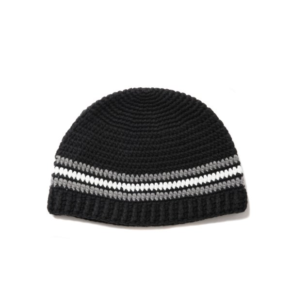 画像1: COOTIE PRODUCTIONS/Crochet Cuffless Beanie（Black Line）［カフレスビーニー-24秋冬］