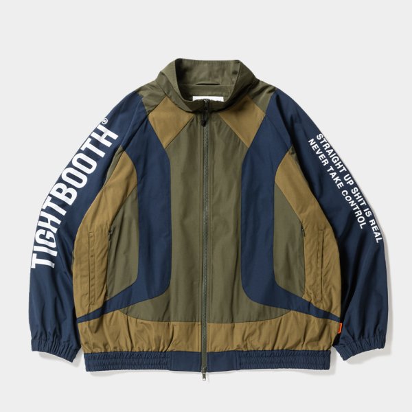 画像1: TIGHTBOOTH/RACING TRACK JACKET（Olive/Navy）［レーシングトラックJKT-24秋冬］