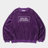 TIGHTBOOTH/PEOPLE HATE SKATE VELOUR L/S（Purple）［ベロア長袖-24秋冬］