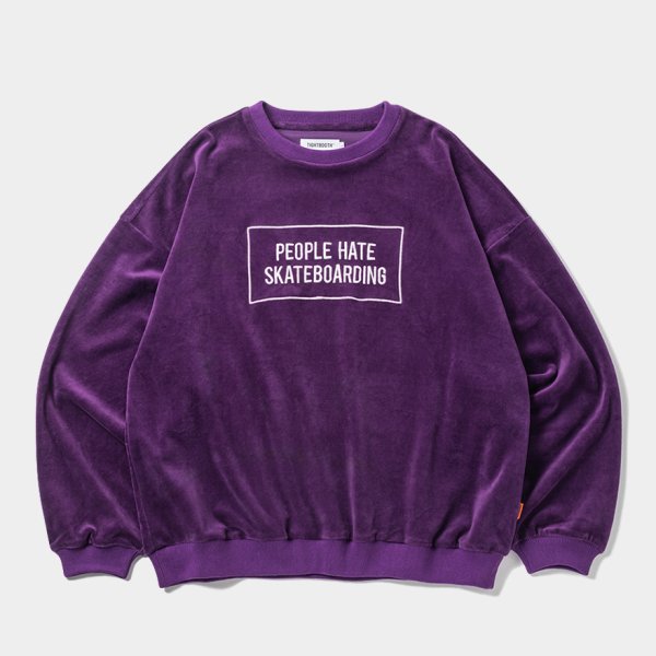 画像1: TIGHTBOOTH/PEOPLE HATE SKATE VELOUR L/S（Purple）［ベロア長袖-24秋冬］