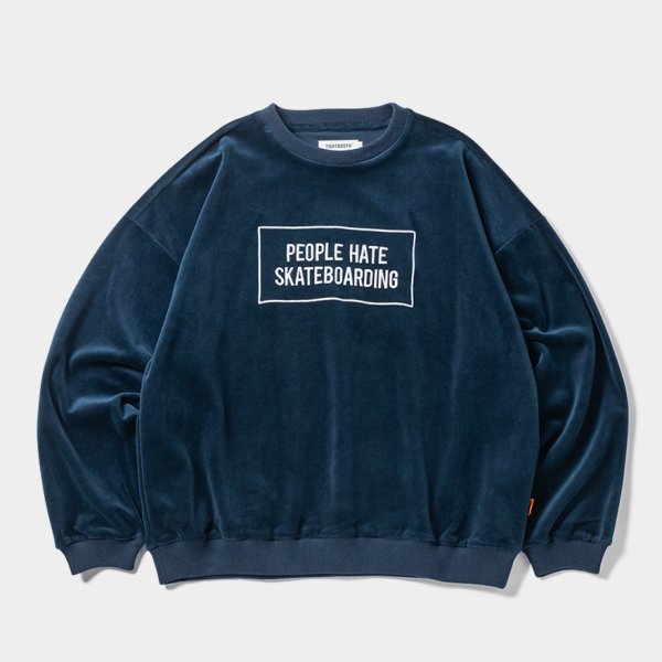 画像1: TIGHTBOOTH/PEOPLE HATE SKATE VELOUR L/S（Navy）［ベロア長袖-24秋冬］