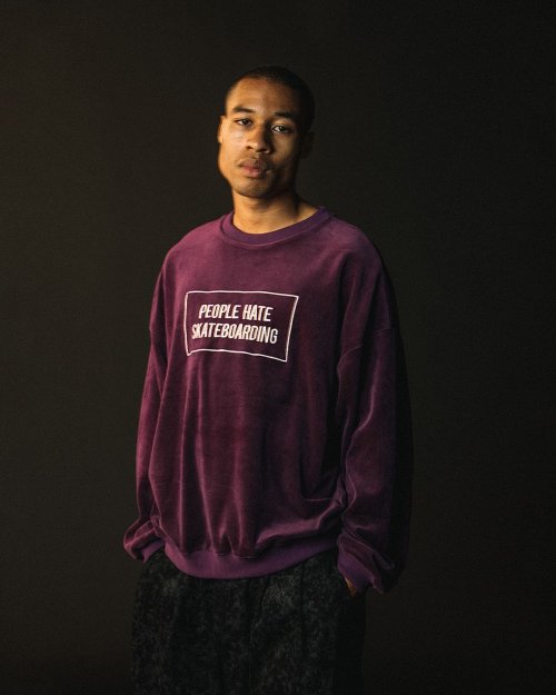 他の写真3: TIGHTBOOTH/PEOPLE HATE SKATE VELOUR L/S（Purple）［ベロア長袖-24秋冬］