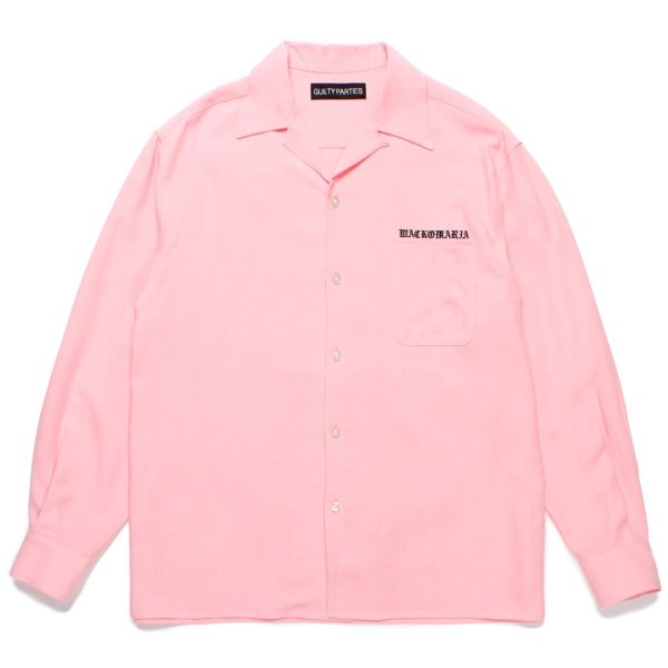 画像1: WACKO MARIA/50'S OPEN COLLAR SHIRT（PINK）［50'Sオープンカラーシャツ-24秋冬］