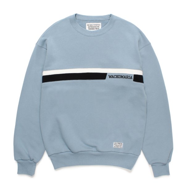 画像1: WACKO MARIA/MIDDLE WEIGHT SWEAT SHIRT（BLUE）［クルーネックスウェット-24秋冬］