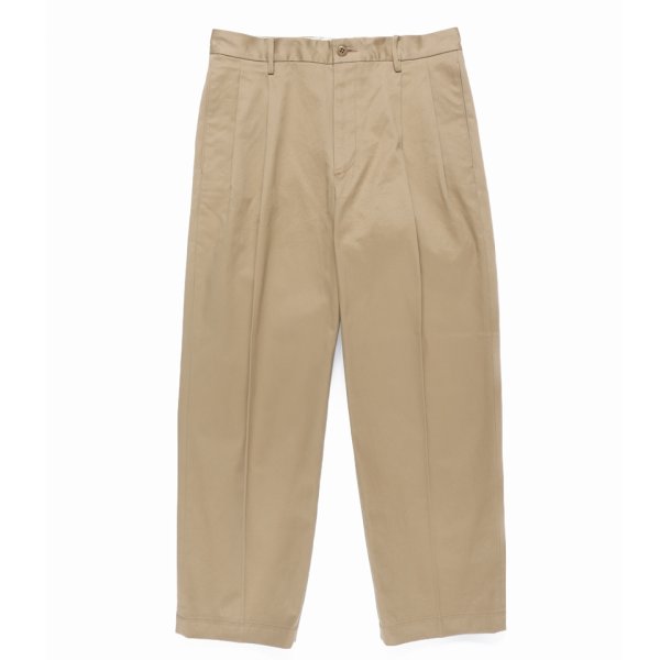 画像2: WACKO MARIA/DOUBLE PLEATED CHINO TROUSERS（BEIGE）［ツータックチノトラウザース-24秋冬］