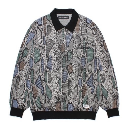 他の写真1: WACKO MARIA/PYTHON JACQUARD KNIT POLO SHIRT（LIGHT GRAY）［パイソンジャガードニットポロ-24秋冬］