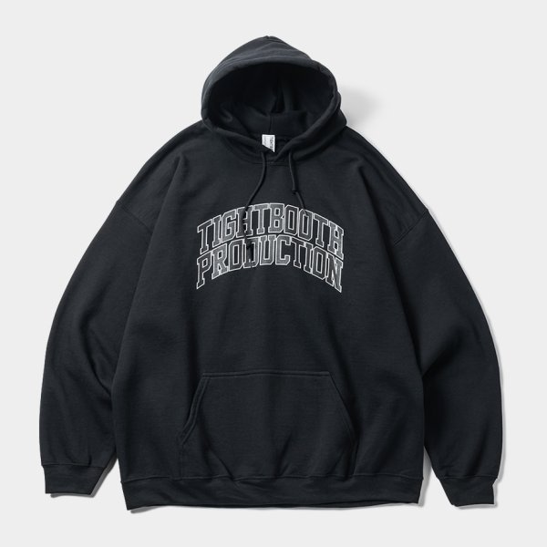 画像1: TIGHTBOOTH/COLLEGE HOODED SWEAT SHIRT（Black）［プルオーバーパーカー-24秋冬］