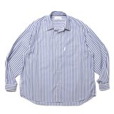 COOTIE PRODUCTIONS/Stripe Broad L/S Shirt（NAVY）［ストライプブロードシャツ-24秋冬］