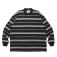 画像1: COOTIE PRODUCTIONS/Border L/S Polo（Black）［ボーダー長袖ポロ-24秋冬］ (1)