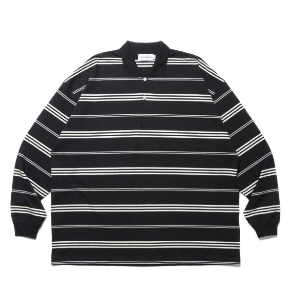 画像1: COOTIE PRODUCTIONS/Border L/S Polo（Black）［ボーダー長袖ポロ-24秋冬］