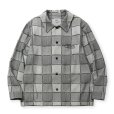 画像1: CALEE/BLOCK CHECK OVER SIZE SHIRT JACKET（IVORY）［ブロックチェックオーバーサイズシャツJKT-24秋冬］ (1)