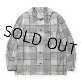 【30%OFF】CALEE/BLOCK CHECK OVER SIZE SHIRT JACKET（IVORY）［ブロックチェックオーバーサイズシャツJKT-24秋冬］