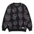 画像1: WACKO MARIA/56 TATTOO STUDIO / JACQUARD KNIT SWEATER（BLACK）［ジャガードセーター-24秋冬］ (1)