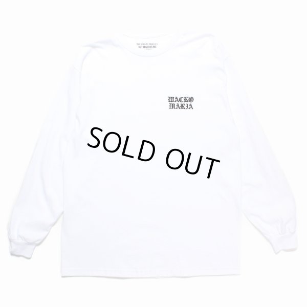 画像1: WACKO MARIA/LONG SLEEVE T-SHIRT（WHITE）［刺繍長袖T-24秋冬］