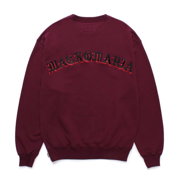 画像2: WACKO MARIA/MIDDLE WEIGHT SWEAT SHIRT（BURGUNDY）［クルーネックスウェット-24秋冬］