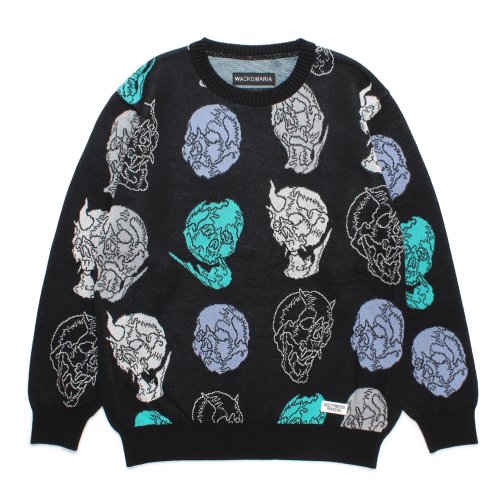 他の写真1: WACKO MARIA/56 TATTOO STUDIO / JACQUARD KNIT SWEATER（BLACK）［ジャガードセーター-24秋冬］