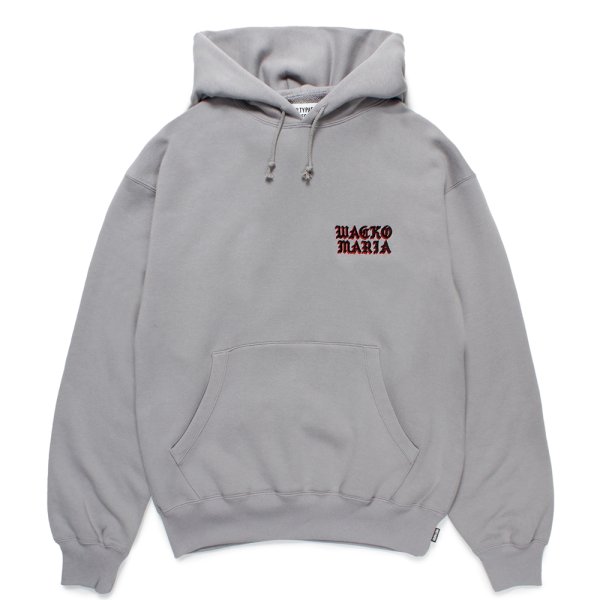 画像1: WACKO MARIA/MIDDLE WEIGHT HOODED SWEAT SHIRT（GRAY）［プルオーバーパーカー-24秋冬］