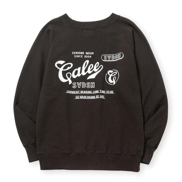 画像1: CALEE/60'S LOOP WHEEL RAGLAN CREW NECK SW（VINTAGE BLACK）［クルーネックスウェット-24秋冬］