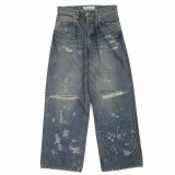 DAIRIKU/Super Damage Wide Denim Pants（Indigo）［スーパーダメージワイドデニムパンツ-24秋冬］