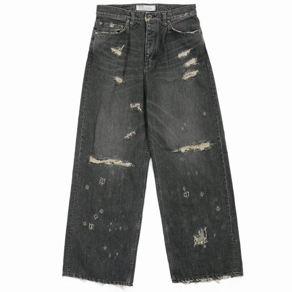 画像1: DAIRIKU/Super Damage Wide Denim Pants（Black）［スーパーダメージワイドデニムパンツ-24秋冬］