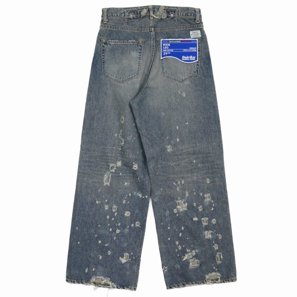 画像2: DAIRIKU/Super Damage Wide Denim Pants（Indigo）［スーパーダメージワイドデニムパンツ-24秋冬］