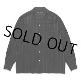 WACKO MARIA/STRIPED OPEN COLLAR SHIRT（BLACK）［ストライプオープンカラーシャツ-24秋冬］