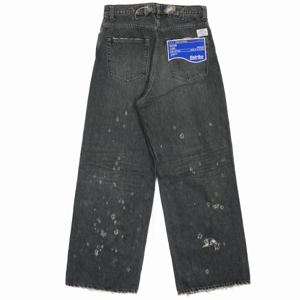 画像2: DAIRIKU/Super Damage Wide Denim Pants（Black）［スーパーダメージワイドデニムパンツ-24秋冬］