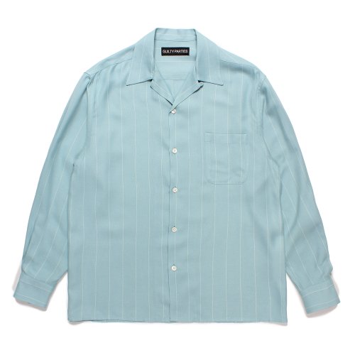 他の写真1: WACKO MARIA/STRIPED OPEN COLLAR SHIRT（MINT）［ストライプオープンカラーシャツ-24秋冬］