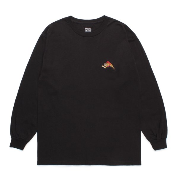 画像1: WACKO MARIA/TIM LEHI / LONG SLEEVE T-SHIRT（BLACK）［刺繍長袖T-24秋冬］