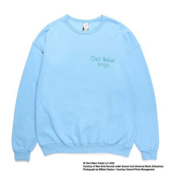 画像2: WACKO MARIA/CHET BAKER / SWEAT SHIRT（BLUE）［クルーネックスウェット-24秋冬］