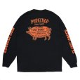 画像1: PORKCHOP/PORK BACK L/S TEE（BLACK）［プリント長袖T-24秋冬］ (1)