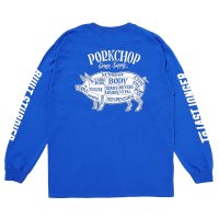 PORKCHOP/PORK BACK L/S TEE（ROYAL）［プリント長袖T-24秋冬］