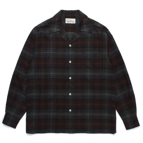 他の写真1: WACKO MARIA/OMBRE CHECK OPEN COLLAR SHIRT（BROWN）［オンブレチェックオープンカラーシャツ-24秋冬］