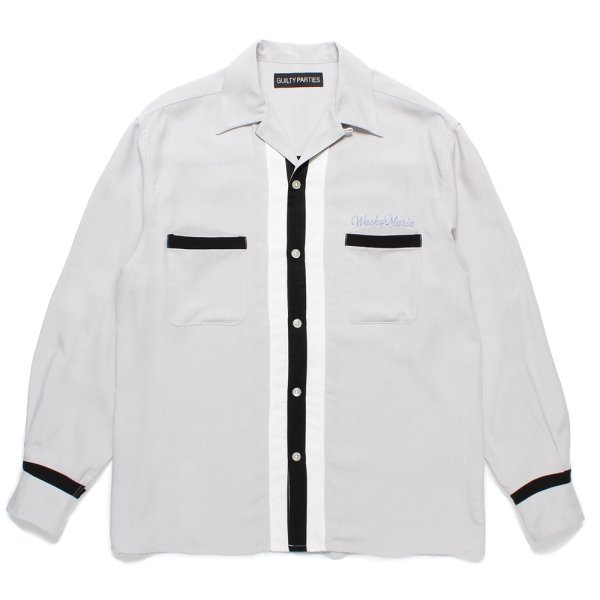 画像1: WACKO MARIA/SWITCHING 50'S OPEN COLLAR SHIRT（GRAY）［スイッチング50'Sオープンカラーシャツ-24秋冬］