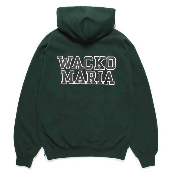 画像1: WACKO MARIA/HEAVY WEIGHT HOODED SWEAT SHIRT（GREEN）［プルオーバーパーカー-24秋冬］