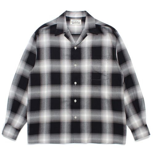 他の写真1: WACKO MARIA/OMBRE CHECK OPEN COLLAR SHIRT（GRAY）［オンブレチェックオープンカラーシャツ-24秋冬］