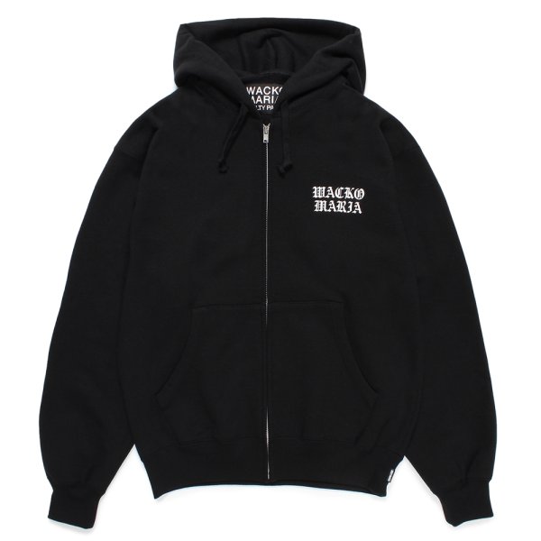 画像1: WACKO MARIA/HEAVY WEIGHT ZIP HOODED SWEAT SHIRT（BLACK）［ジップアップパーカー-24秋冬］