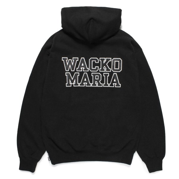 画像1: WACKO MARIA/HEAVY WEIGHT HOODED SWEAT SHIRT（BLACK）［プルオーバーパーカー-24秋冬］