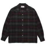 WACKO MARIA/OMBRE CHECK OPEN COLLAR SHIRT（BROWN）［オンブレチェックオープンカラーシャツ-24秋冬］