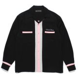 WACKO MARIA/SWITCHING 50'S OPEN COLLAR SHIRT（BLACK）［スイッチング50'Sオープンカラーシャツ-24秋冬］