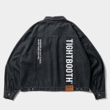 TIGHTBOOTH/LABEL LOGO DENIM JACKET（Black）［デニムJKT-24秋冬］