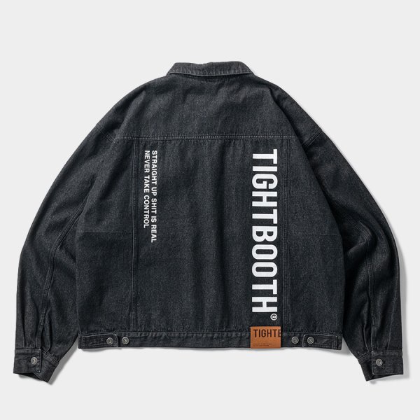 画像1: TIGHTBOOTH/LABEL LOGO DENIM JACKET（Black）［デニムJKT-24秋冬］