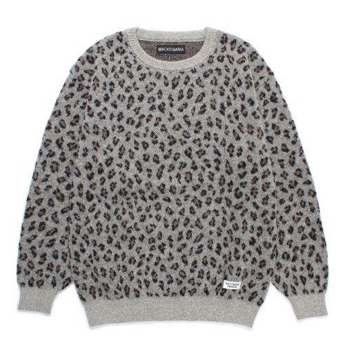 他の写真1: WACKO MARIA/LEOPARD JACQUARD MOHAIR KNIT SWEATER（GRAY）［レオパードモヘアセーター-24秋冬］