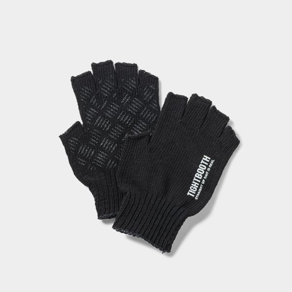 画像1: TIGHTBOOTH/LOGO FINGERLESS GLOVE（Black）［フィンガーレスグローブ-24秋冬］