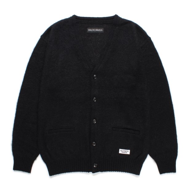 画像1: WACKO MARIA/MOHAIR KNIT CARDIGAN（BLACK）［モヘアカーディガン-24秋冬］