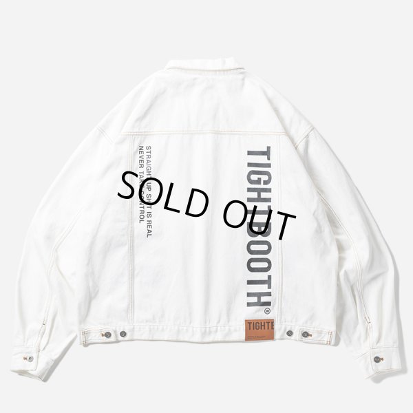 画像1: TIGHTBOOTH/LABEL LOGO DENIM JACKET（White）［デニムJKT-24秋冬］