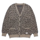 WACKO MARIA/LEOPARD JACQUARD MOHAIR KNIT CARDIGAN（BEIGE）［レオパードモヘアカーディガン-24秋冬］